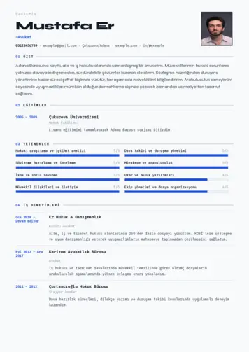 Avukat Cv Örnekleri cv indir